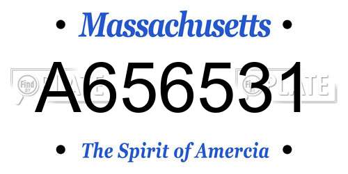 A656531 Massachusetts License Plate