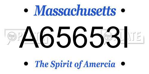 A65653I Massachusetts License Plate