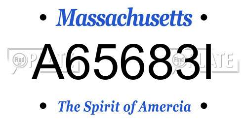 A65683I Massachusetts License Plate