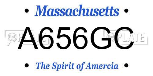 A656GC Massachusetts License Plate