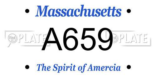 A659 Massachusetts License Plate