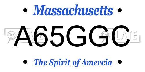 A65GGC Massachusetts License Plate