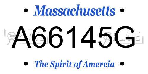 A66145G Massachusetts License Plate