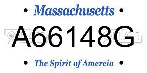 A66148G Massachusetts License Plate