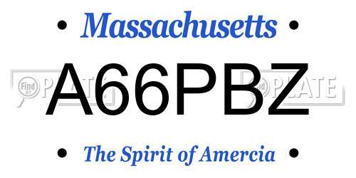 A66PBZ Massachusetts License Plate