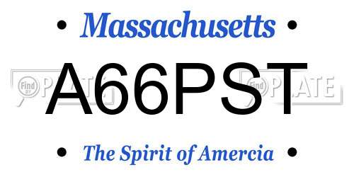A66PST Massachusetts License Plate