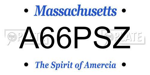 A66PSZ Massachusetts License Plate