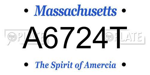 A6724T Massachusetts License Plate