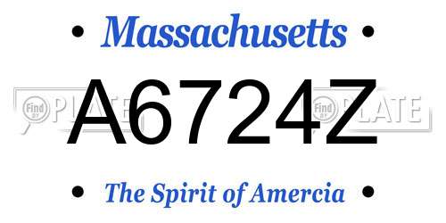 A6724Z Massachusetts License Plate