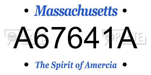 A67641A Massachusetts License Plate