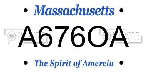 A676OA Massachusetts License Plate