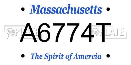 A6774T Massachusetts License Plate