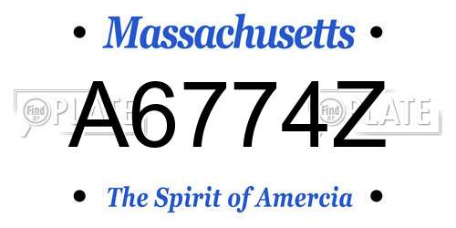 A6774Z Massachusetts License Plate
