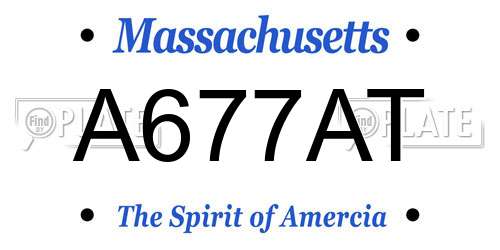 A677AT Massachusetts License Plate