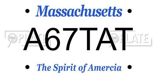 A67TAT Massachusetts License Plate