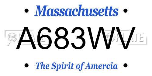 A683WV Massachusetts License Plate
