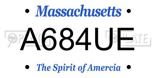 A684UE Massachusetts License Plate