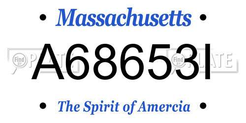 A68653I Massachusetts License Plate