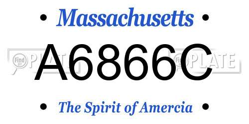A6866C Massachusetts License Plate