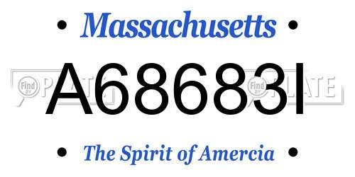 A68683I Massachusetts License Plate