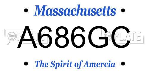 A686GC Massachusetts License Plate