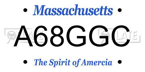 A68GGC Massachusetts License Plate