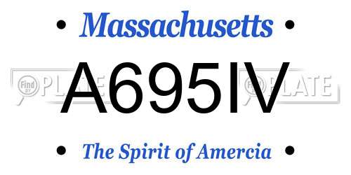 A695IV Massachusetts License Plate