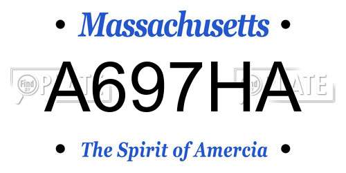 A697HA Massachusetts License Plate
