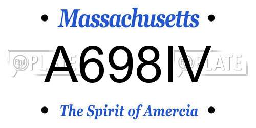 A698IV Massachusetts License Plate