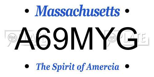 A69MYG Massachusetts License Plate