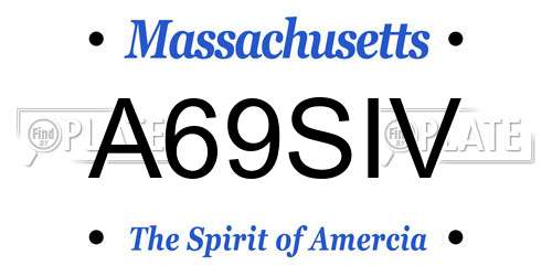 A69SIV Massachusetts License Plate