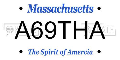 A69THA Massachusetts License Plate