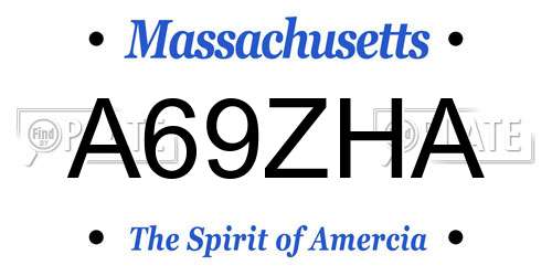 A69ZHA Massachusetts License Plate