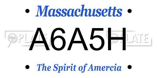 A6A5H Massachusetts License Plate