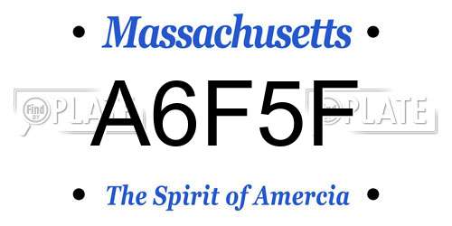 A6F5F Massachusetts License Plate