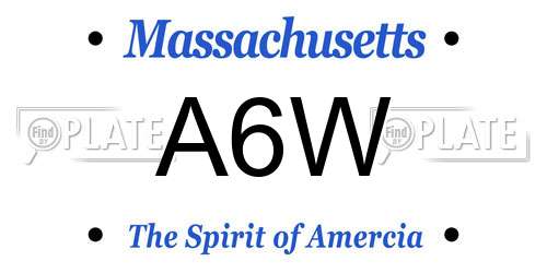 A6W Massachusetts License Plate
