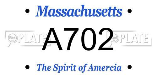 A702 Massachusetts License Plate