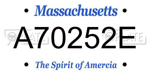 A70252E Massachusetts License Plate