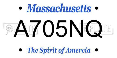 A705NQ Massachusetts License Plate