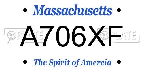 A706XF Massachusetts License Plate