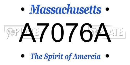 A7076A Massachusetts License Plate
