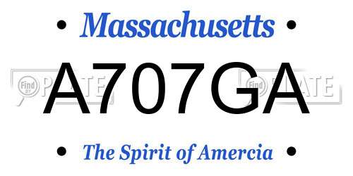 A707GA Massachusetts License Plate