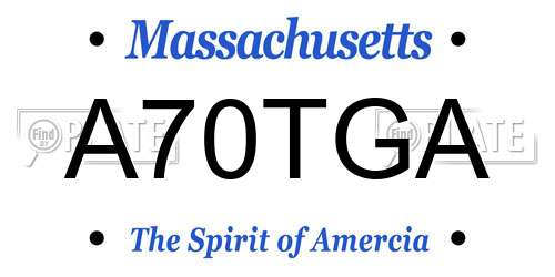 A70TGA Massachusetts License Plate