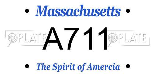 A711 Massachusetts License Plate