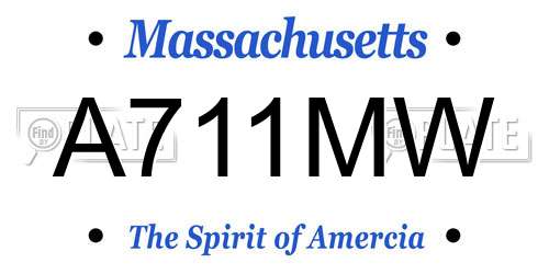 A711MW Massachusetts License Plate