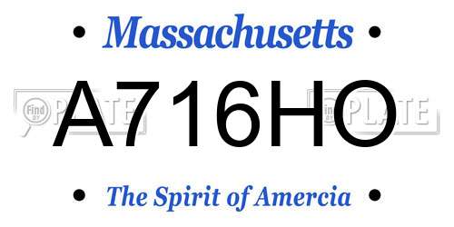 A716HO Massachusetts License Plate