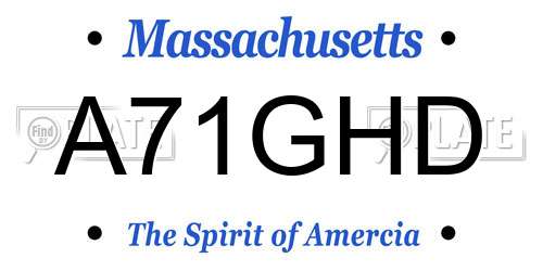 A71GHD Massachusetts License Plate