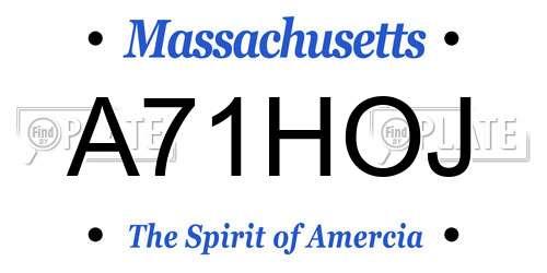 A71HOJ Massachusetts License Plate