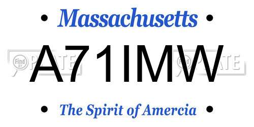 A71IMW Massachusetts License Plate