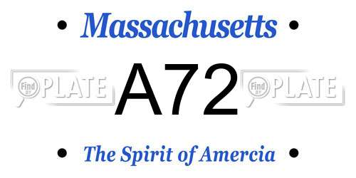 A72 Massachusetts License Plate
